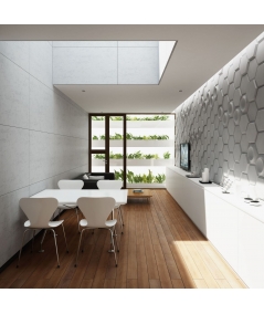 VT - PB01D (B1 gray white) HEXAGON - 3D architectural concrete decor panel