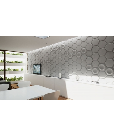 VT - PB01D (B8 anthracite) HEXAGON - 3D architectural concrete decor panel