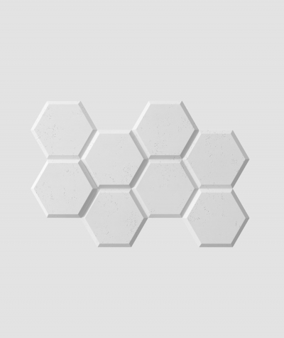 VT - PB01 (B1 siwo biały) HEKSAGON - panel dekor 3D beton architektoniczny