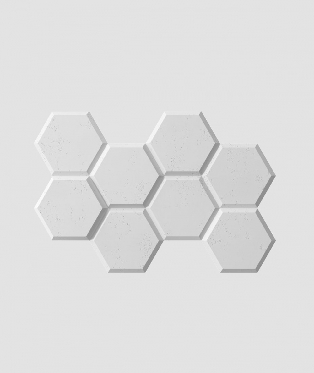 VT - PB01 (S50 szary jasny - mysi) HEKSAGON - panel dekor 3D beton architektoniczny