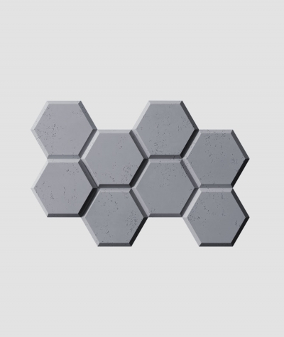 VT - PB01 (B8 anthracite) HEXAGON - 3D architectural concrete decor panel