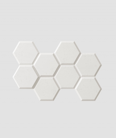 VT - PB01 (BS śnieżno biały) HEKSAGON - panel dekor 3D beton architektoniczny