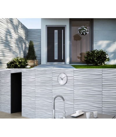 VT - PB03 (BS snow white) WAVES - 3D architectural concrete decor panel