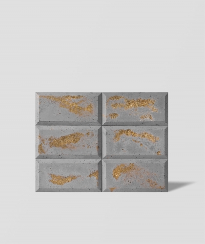 DS Choco (jasny popiel - złote kruszywo) - beton architektoniczny panel 3D