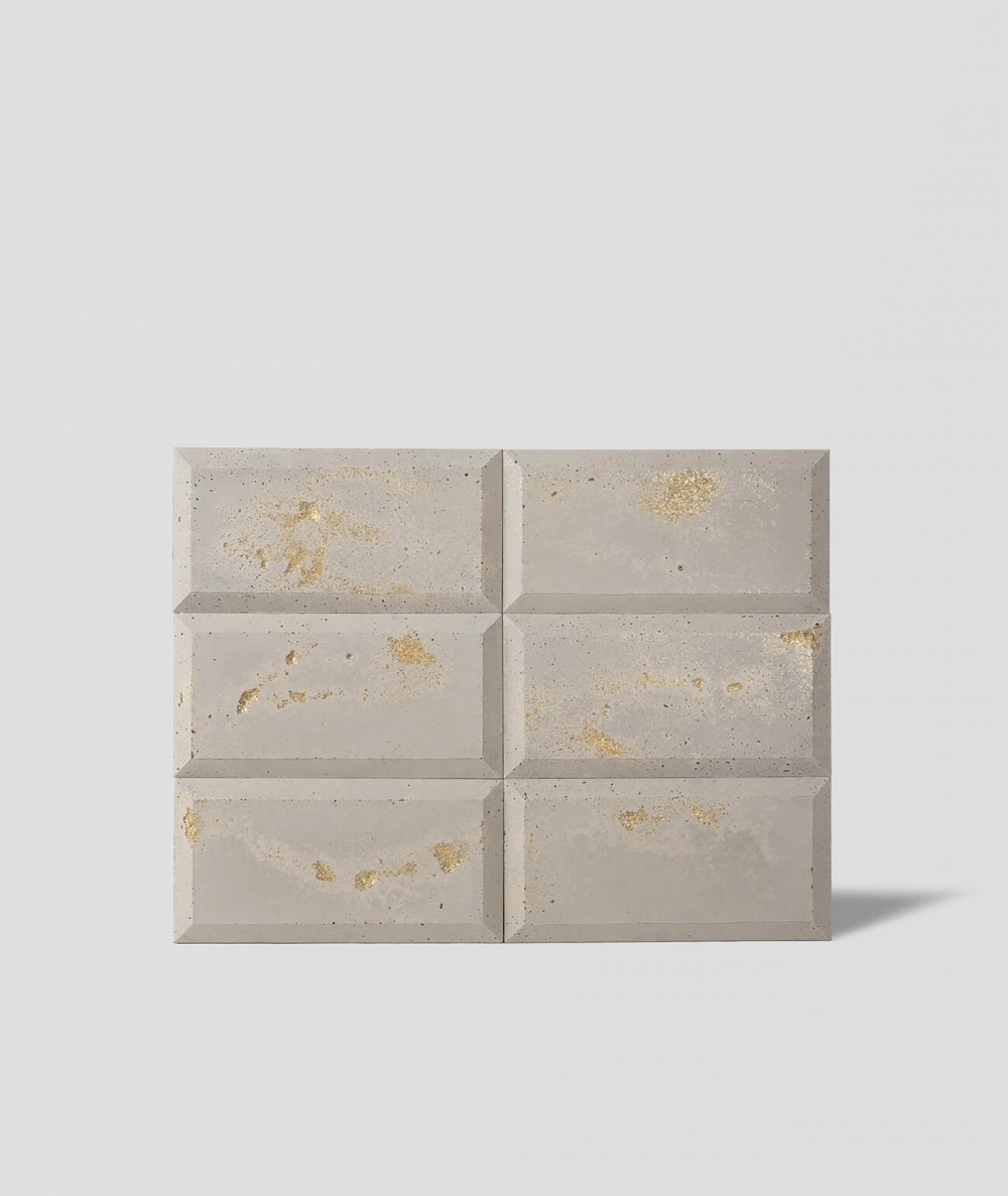 DS Choco (cappuccino - złote kruszywo) - beton architektoniczny panel 3D
