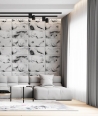DS Choco (biały - srebrne kruszywo) - beton architektoniczny panel 3D