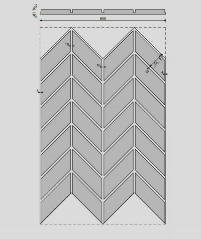 VT - PB46 (S95 jasno szary - gołąbkowy) JODEŁKA - Panel dekor 3D beton architektoniczny