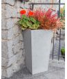 Concrete flower pot (white)