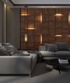 BLOOKi 3D panel with integrated lighting - noble oak