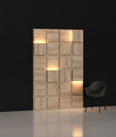 BLOOKi 3D panel with integrated lighting - sea oak