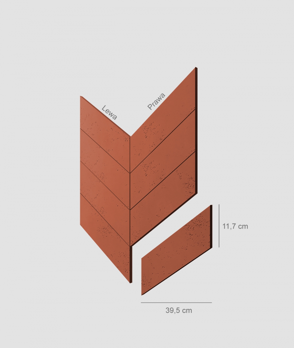 VT - PB35 (C4 brick) HERRINGBONE - architectural concrete decor panel