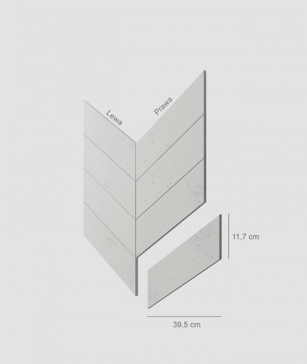 VT - PB35 (B0 white) HERRINGBONE - architectural concrete decor panel