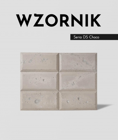 Wzornik DS Choco (cappuccino - srebrne kruszywo) - beton architektoniczny panel 3D
