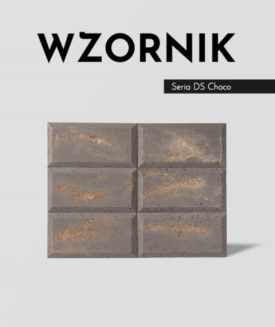 Wzornik DS Choco (brązowy - złote kruszywo) - beton architektoniczny panel 3D