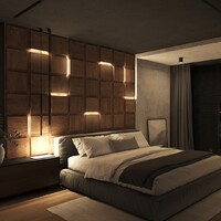Loftowo, ale nie surowo! Dzięki drewnianym elementom aranżacji i nowoczesnemu systemowi oświetlenia, wnętrze sypialni nabrało charakteru i ciepła ♥️ ⁠ ⁠ Musicie przyznać, że noc w takim klimacie musi dostarczać wielu pozytywnych doznań 🥰⁠ ⁠ ---⁠ ⁠ Więcej inspiracji znajdziecie w zakładce ARANŻACJE na weneve.com 💎⁠ ⁠ ---⁠ ⁠ SKLEP: https://weneve.com/pl/panele-3d-z-oswietleniem-led/3161-blooki-beton-rdzawy-panel-3d-na-sciane-z-oswietleniem.html⁠